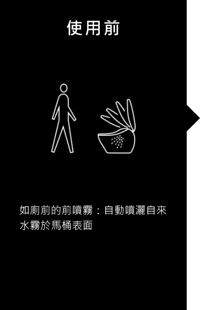 使用前自动喷洒自来水雾于马桶表面